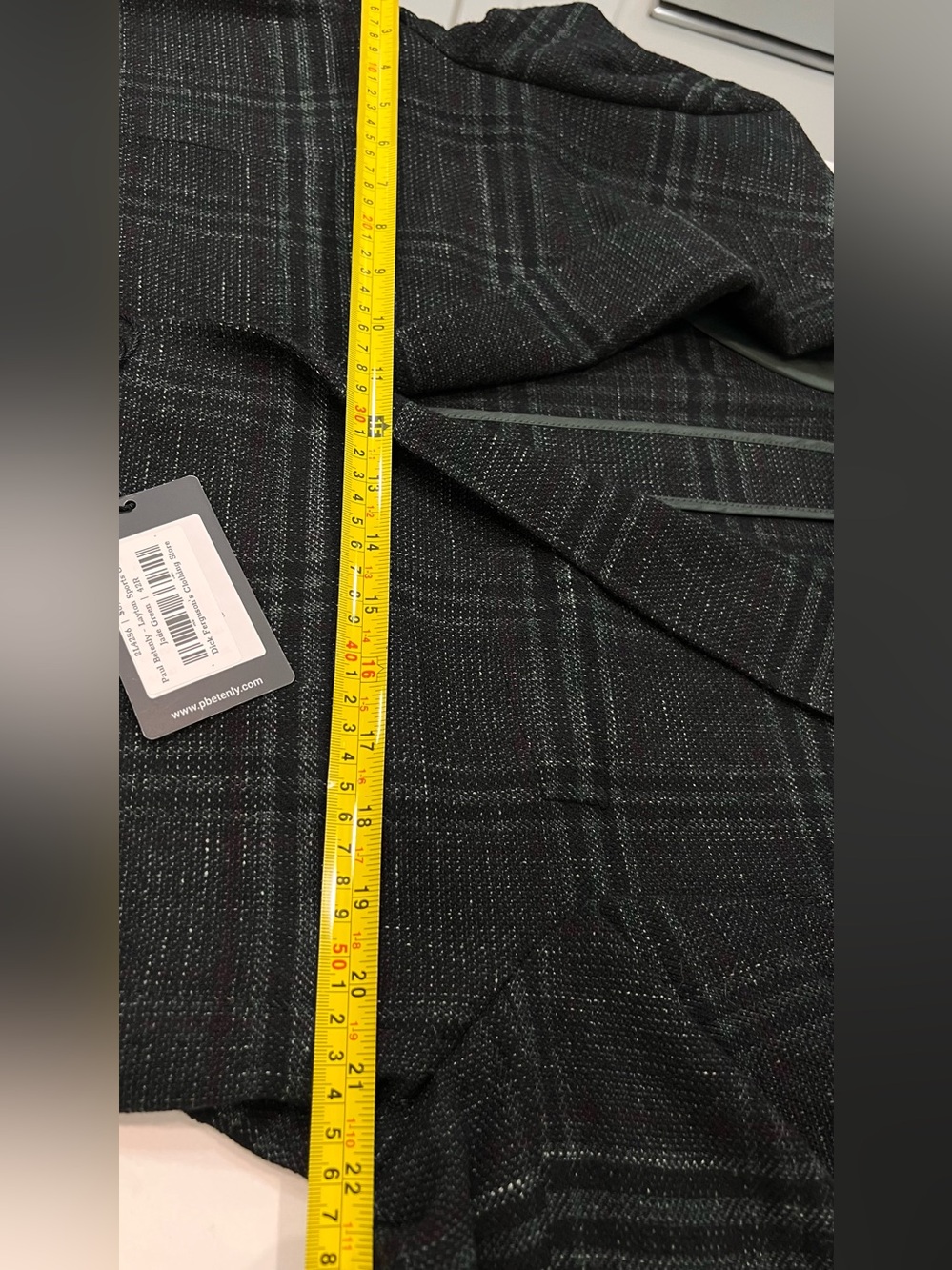 Paul Betenly Layton Sport Coat Men's Charcoal Jade Green Windowpane Blazer 42R - Picture 10 of 15